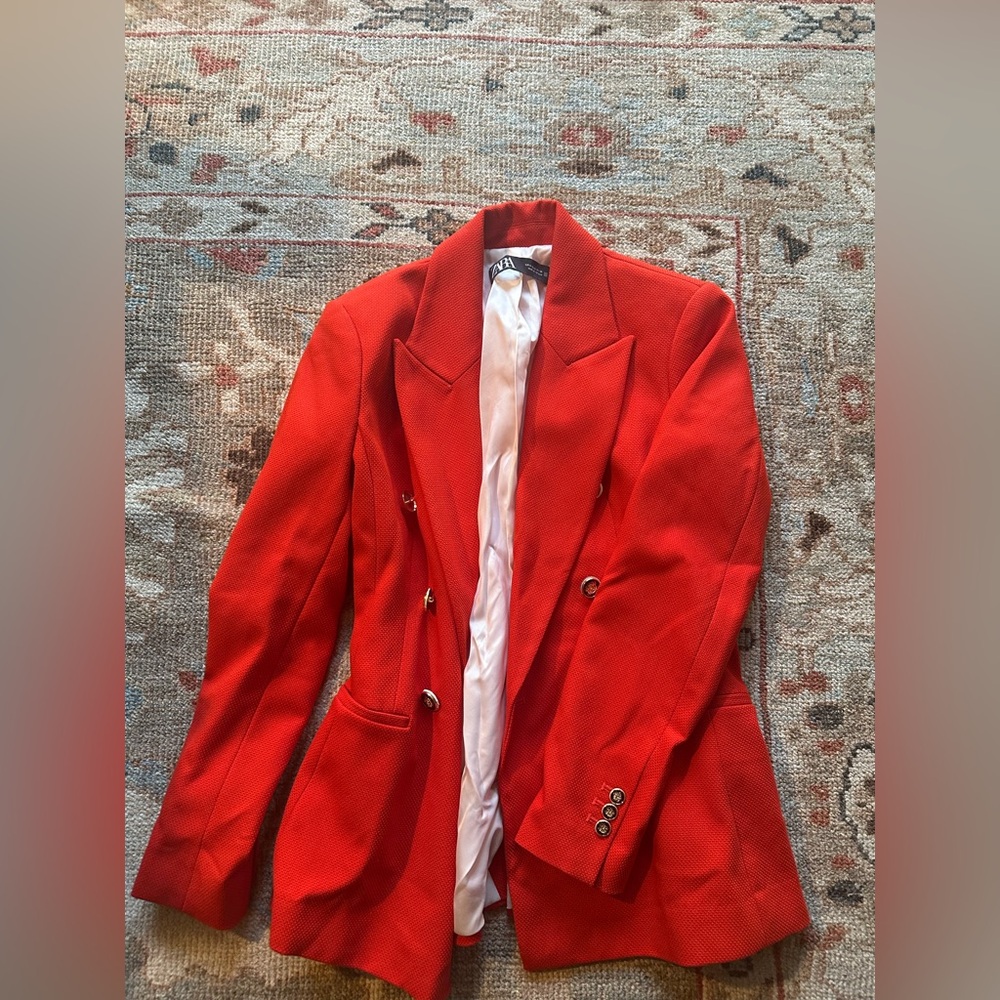Zara Bold Scarlet Blazer